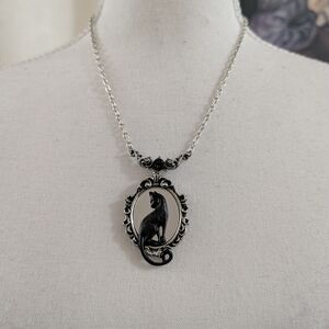 Alchemy Gothic Cat Cameo Necklace